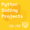 yellow square with transparent python logo in back, Coder Kids icon